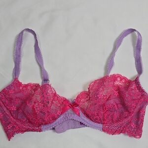 Lace Underwire Bra in Pink and Purple